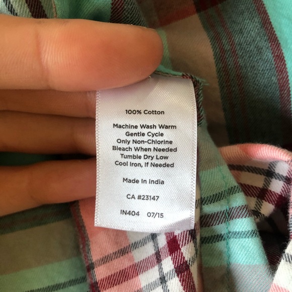 NWOT Talbots Spring Fever Cotton Plaid Button Up - Picture 6 of 8